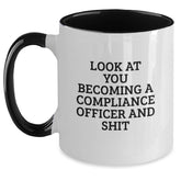 Compliance Officer Funny Two Tone Coffee Mug Gifts from Men Christmas Unique Presents for Compliance Officer Friends - Main